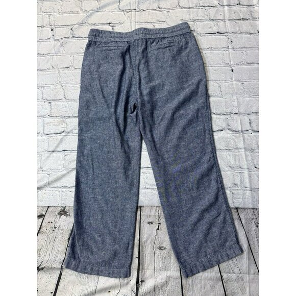 Ann Taylor Factory Petite Linen Blend Pants Elastic Waist Size MP - Picture 2 of 12